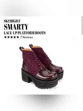 NWOB John Fluevog Skyhigh F Platform Lace Up Boots Size 9